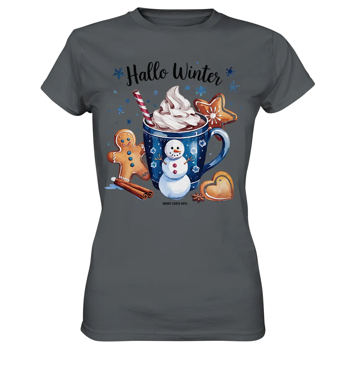 Winterliche Schokoladentasse mit Lebkuchenzauber - Ladies Premium Shirt Bright Lights Arts