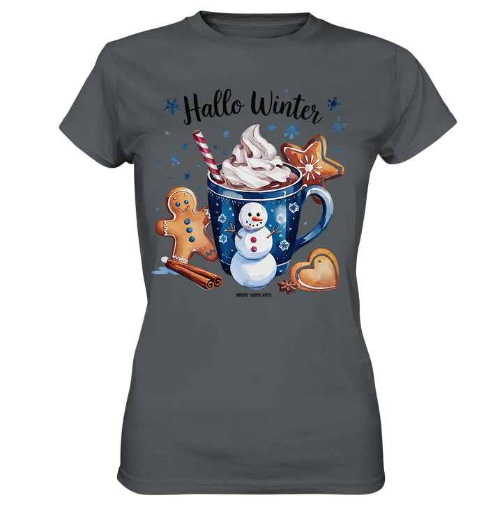 Winterliche Schokoladentasse mit Lebkuchenzauber - Ladies Premium Shirt Bright Lights Arts