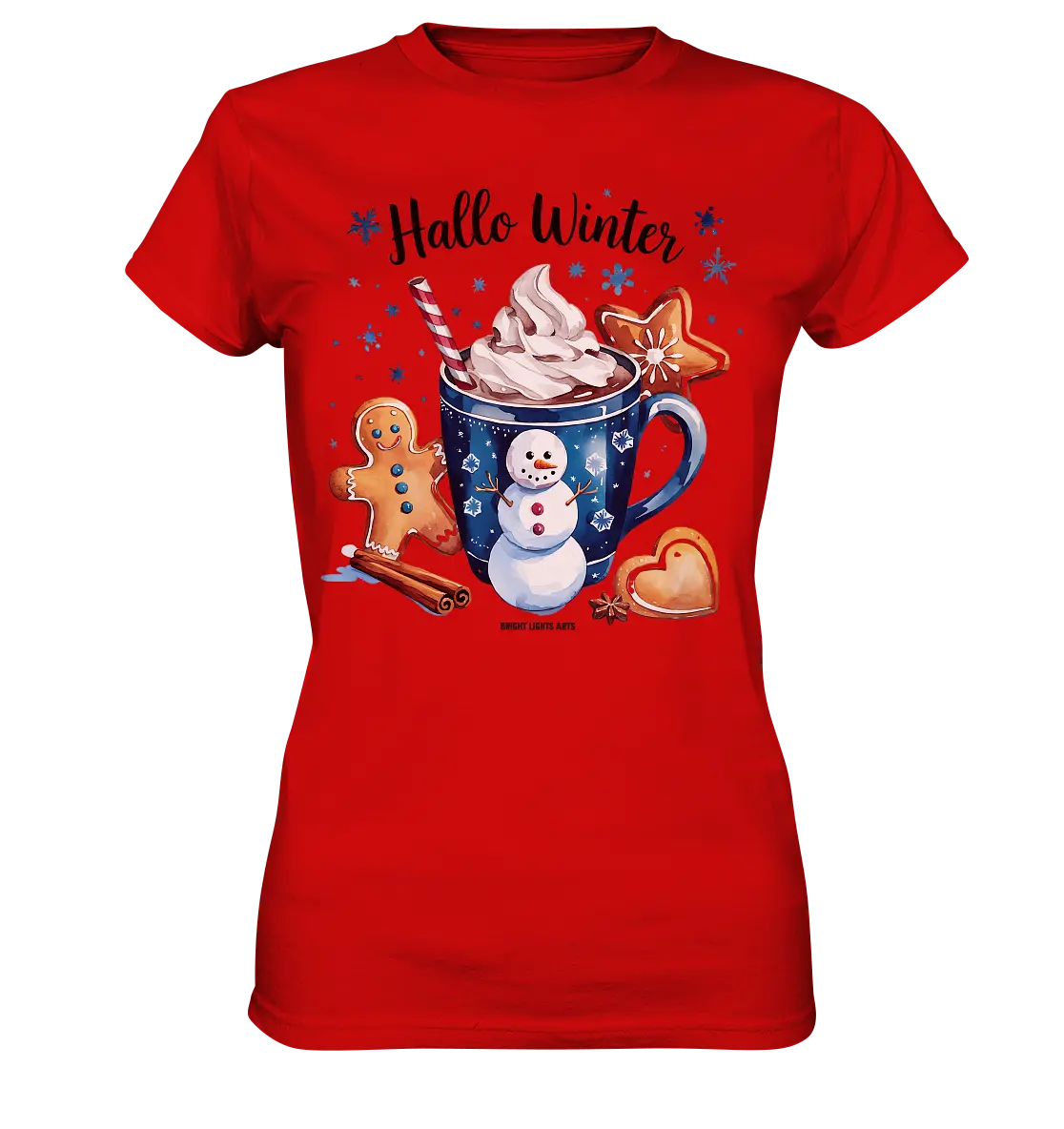 Winterliche Schokoladentasse mit Lebkuchenzauber - Ladies Premium Shirt Bright Lights Arts