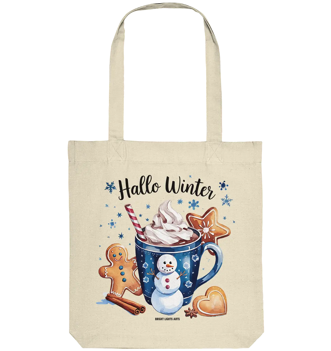 Winterliche Schokoladentasse mit Lebkuchenzauber - Organic Tote-Bag Bright Lights Arts