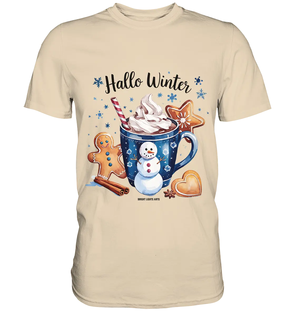 Winterliche Schokoladentasse mit Lebkuchenzauber - Premium Shirt Bright Lights Arts