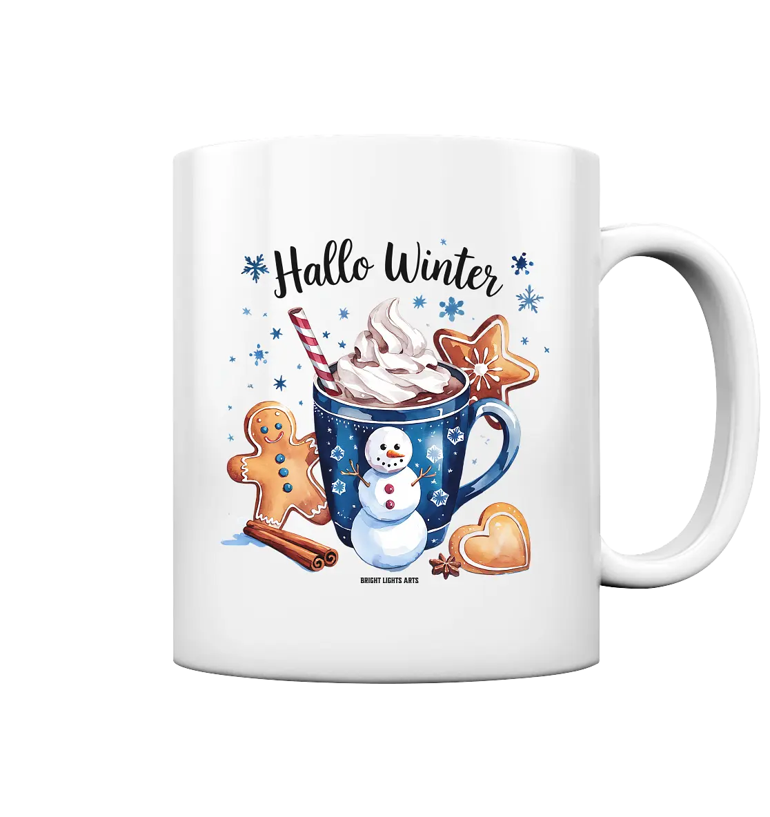 Winterliche Schokoladentasse mit Lebkuchenzauber - Tasse glossy Bright Lights Arts