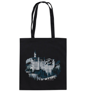 Winterliches Schloss – Majestät in Schnee und Stil - Baumwolltasche Bright Lights Arts
