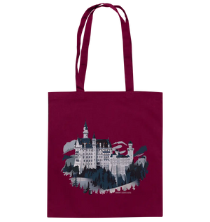 Winterliches Schloss – Majestät in Schnee und Stil - Baumwolltasche Bright Lights Arts