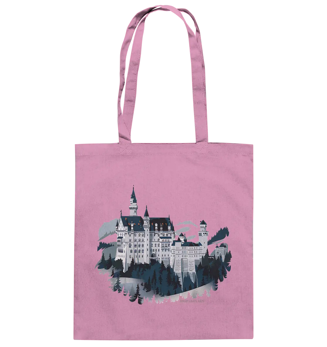 Winterliches Schloss – Majestät in Schnee und Stil - Baumwolltasche Bright Lights Arts