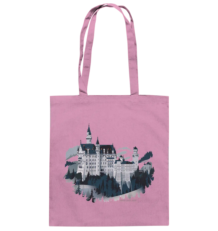 Winterliches Schloss – Majestät in Schnee und Stil - Baumwolltasche Bright Lights Arts