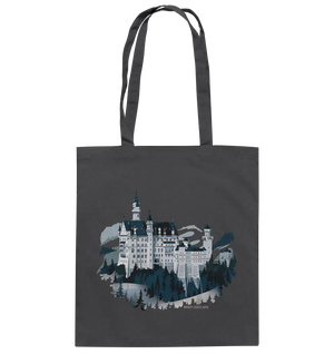 Winterliches Schloss – Majestät in Schnee und Stil - Baumwolltasche Bright Lights Arts