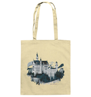 Winterliches Schloss – Majestät in Schnee und Stil - Baumwolltasche Bright Lights Arts