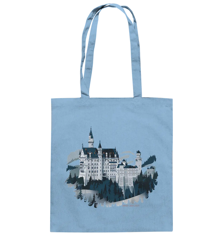 Winterliches Schloss – Majestät in Schnee und Stil - Baumwolltasche Bright Lights Arts