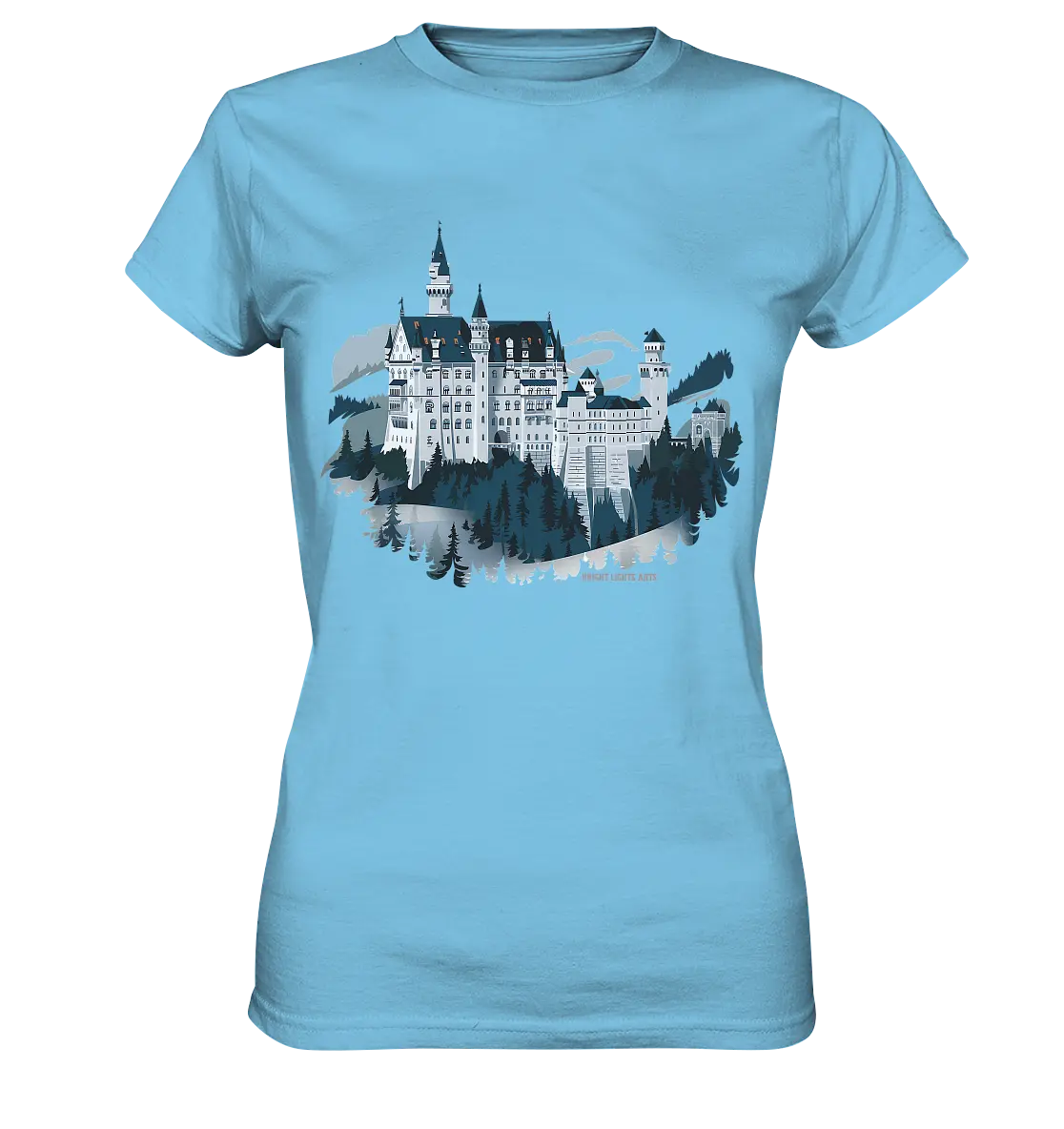 Winterliches Schloss – Majestät in Schnee und Stil - Ladies Premium Shirt Bright Lights Arts