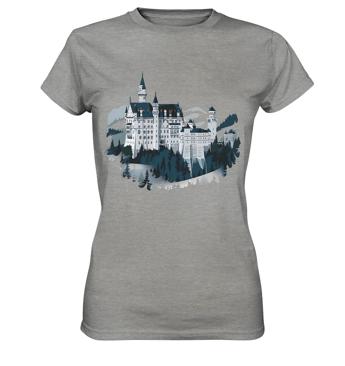 Winterliches Schloss – Majestät in Schnee und Stil - Ladies Premium Shirt Bright Lights Arts