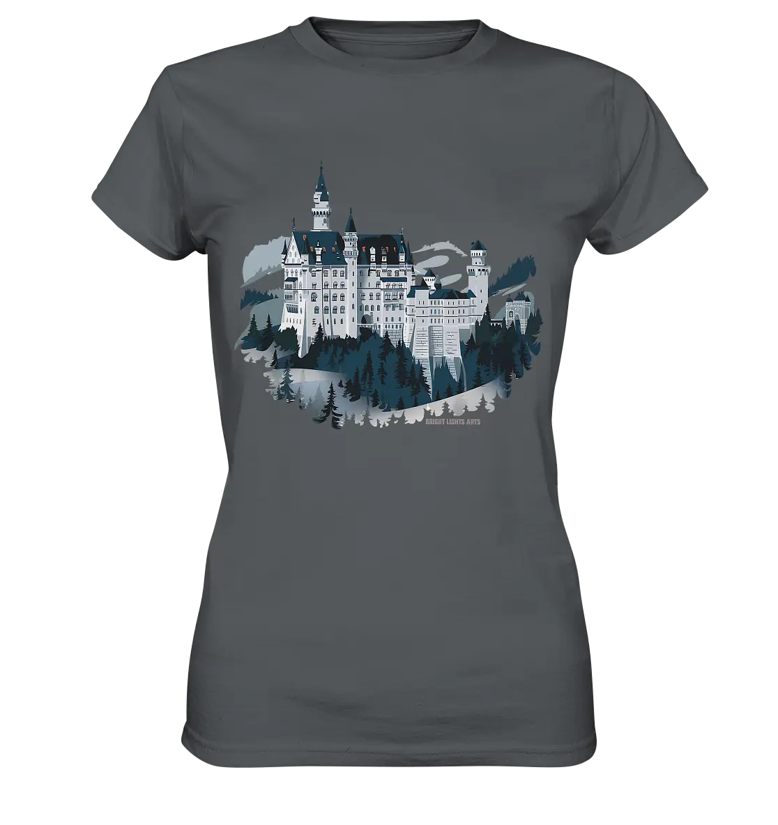 Winterliches Schloss – Majestät in Schnee und Stil - Ladies Premium Shirt Bright Lights Arts