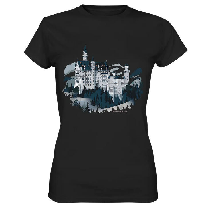 Winterliches Schloss – Majestät in Schnee und Stil - Ladies Premium Shirt Bright Lights Arts
