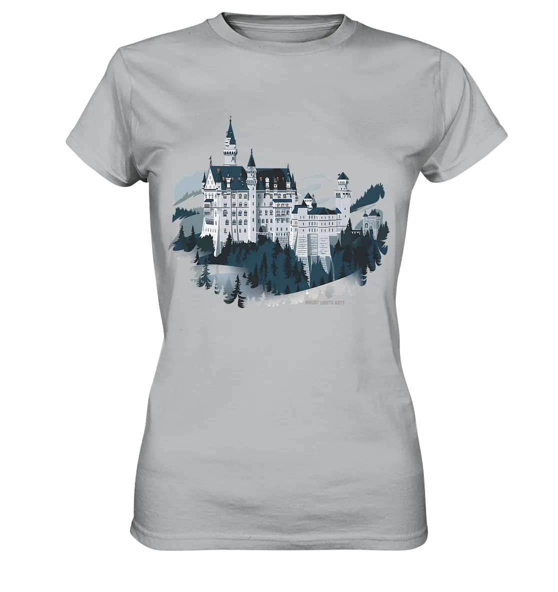 Winterliches Schloss – Majestät in Schnee und Stil - Ladies Premium Shirt Bright Lights Arts