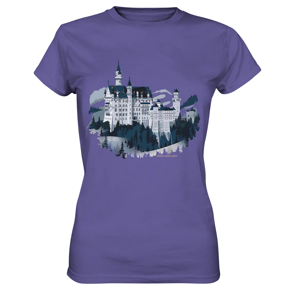 Winterliches Schloss – Majestät in Schnee und Stil - Ladies Premium Shirt Bright Lights Arts