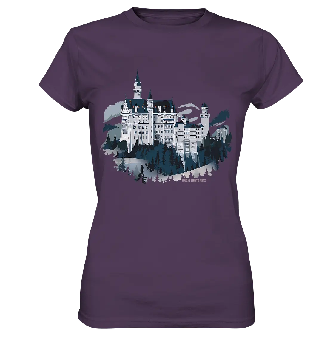 Winterliches Schloss – Majestät in Schnee und Stil - Ladies Premium Shirt Bright Lights Arts