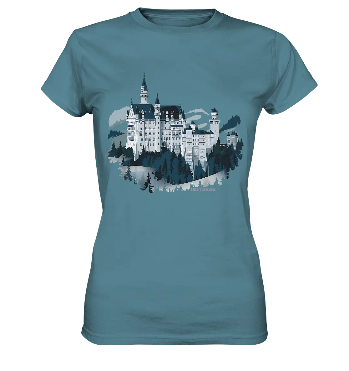 Winterliches Schloss – Majestät in Schnee und Stil - Ladies Premium Shirt Bright Lights Arts