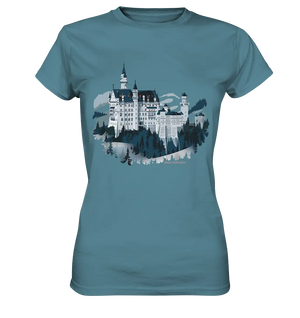 Winterliches Schloss – Majestät in Schnee und Stil - Ladies Premium Shirt Bright Lights Arts