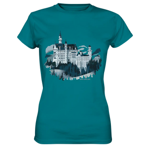 Winterliches Schloss – Majestät in Schnee und Stil - Ladies Premium Shirt Bright Lights Arts