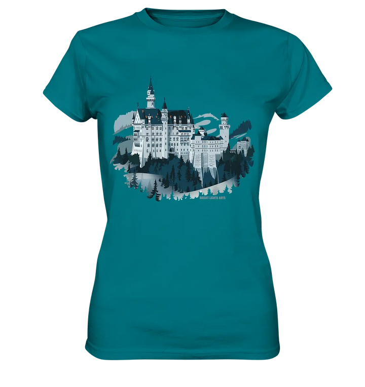 Winterliches Schloss – Majestät in Schnee und Stil - Ladies Premium Shirt Bright Lights Arts