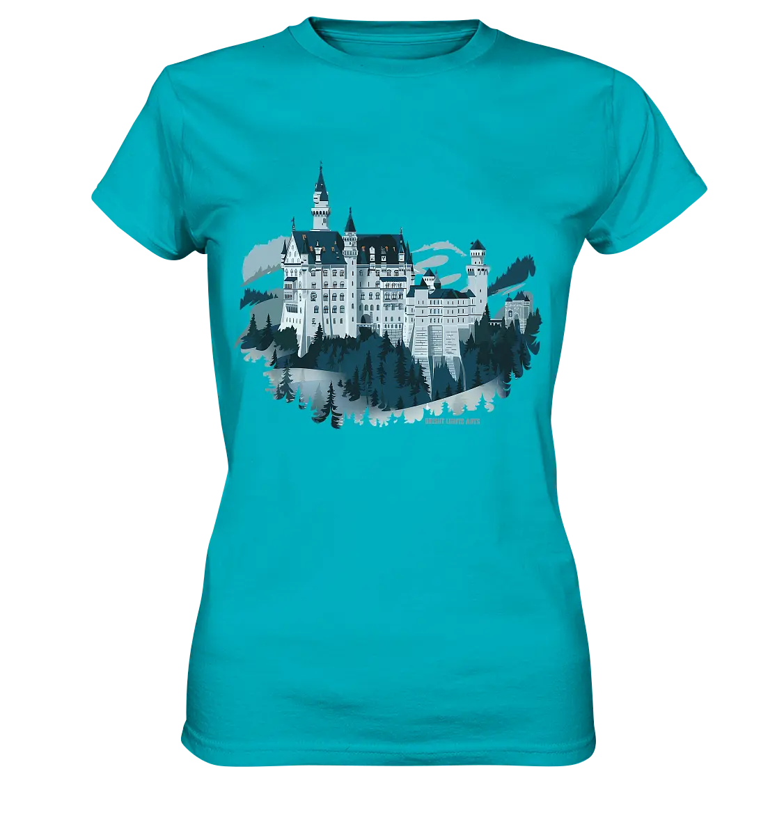 Winterliches Schloss – Majestät in Schnee und Stil - Ladies Premium Shirt Bright Lights Arts