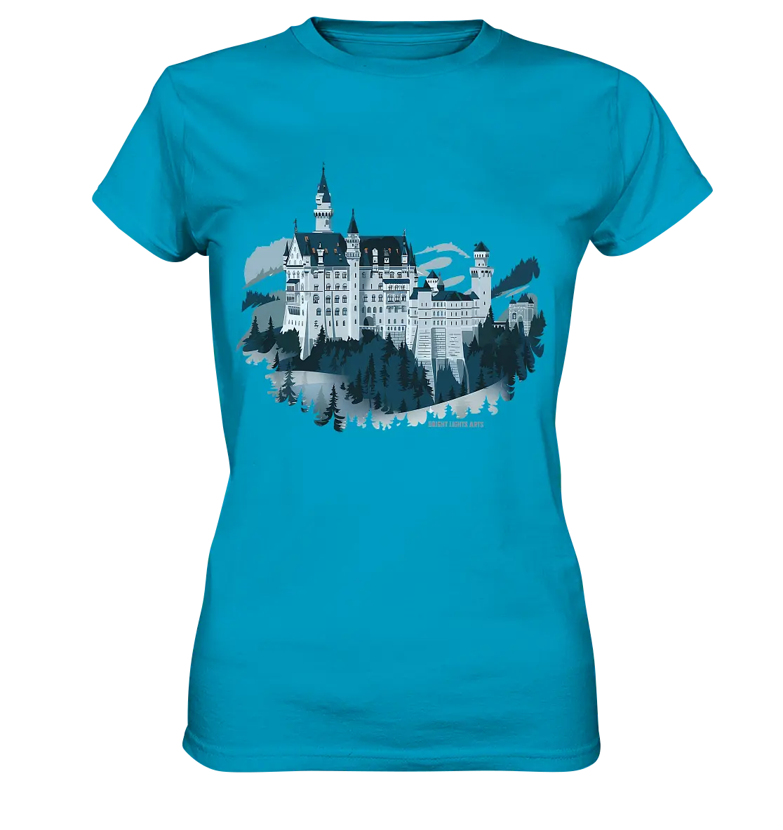 Winterliches Schloss – Majestät in Schnee und Stil - Ladies Premium Shirt Bright Lights Arts