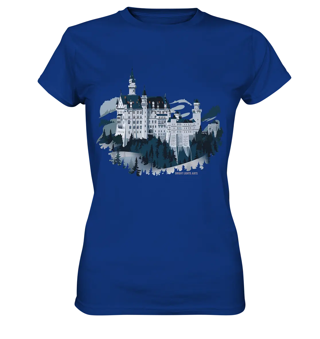 Winterliches Schloss – Majestät in Schnee und Stil - Ladies Premium Shirt Bright Lights Arts