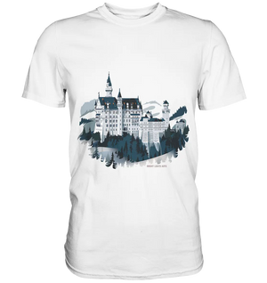 Winterliches Schloss – Majestät in Schnee und Stil - Premium Shirt Bright Lights Arts