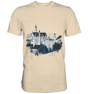 Winterliches Schloss – Majestät in Schnee und Stil - Premium Shirt Bright Lights Arts
