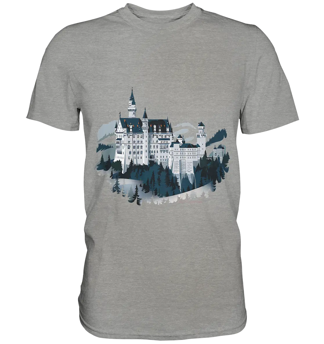Winterliches Schloss – Majestät in Schnee und Stil - Premium Shirt Bright Lights Arts