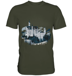 Winterliches Schloss – Majestät in Schnee und Stil - Premium Shirt Bright Lights Arts