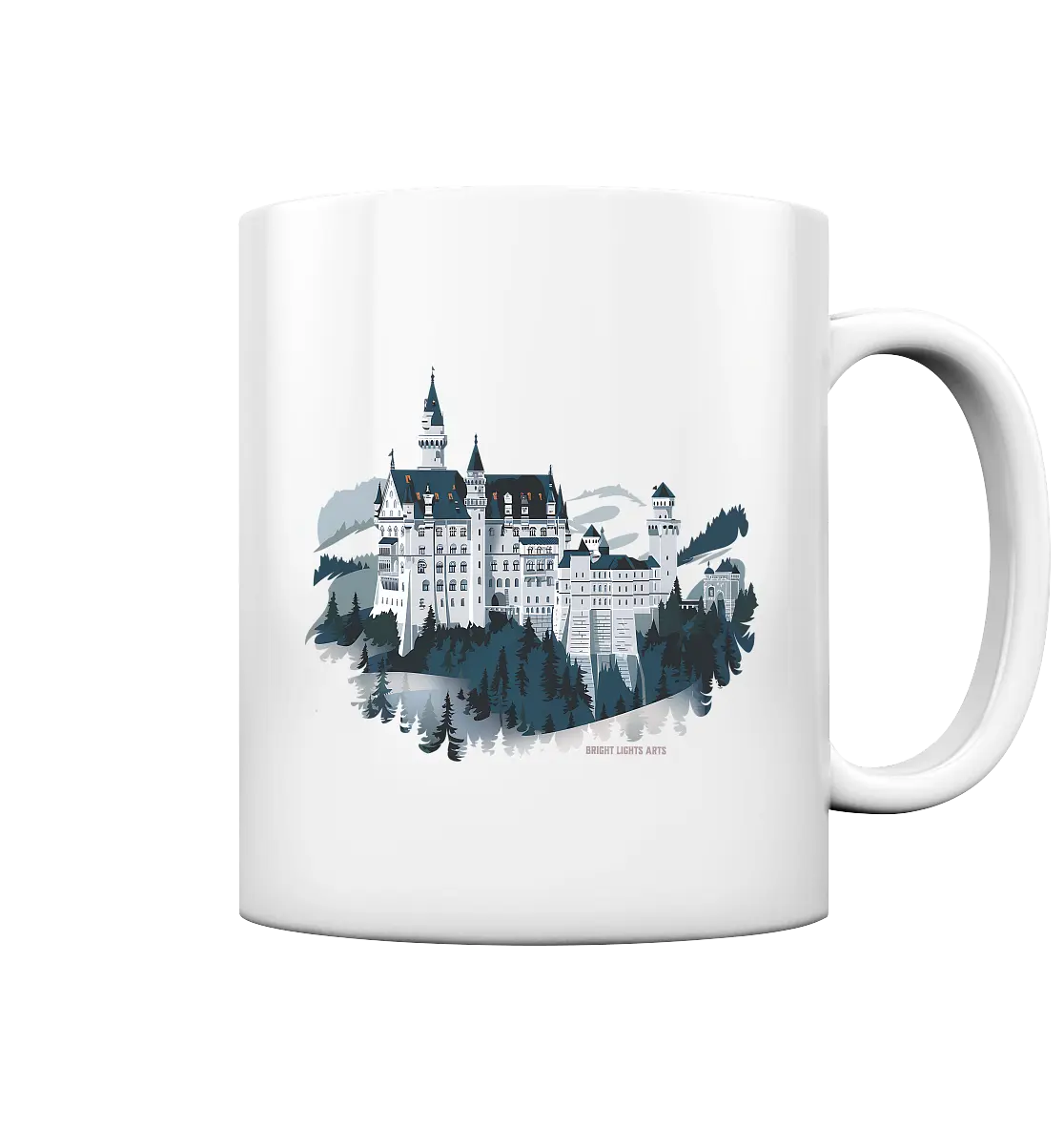 Winterliches Schloss – Majestät in Schnee und Stil - Tasse glossy Bright Lights Arts