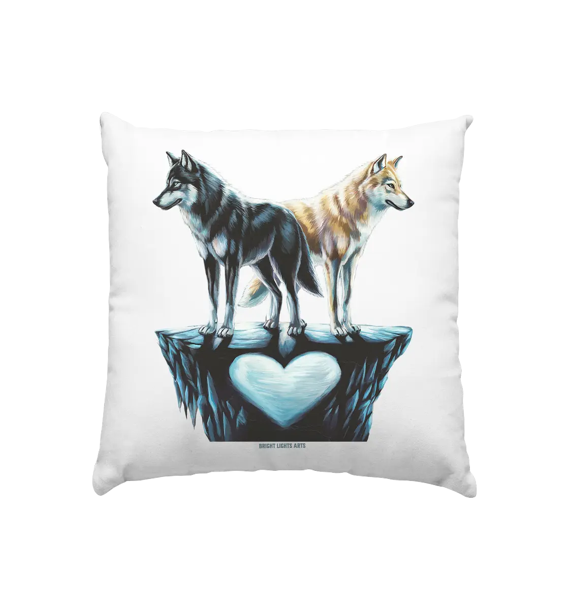Wolfsfreunde – Yin & Yang - Kissen 40x40cm Bright Lights Arts