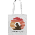 World Monkey Day – Silhouette im Sonnenuntergang - Baumwolltasche Bright Lights Arts