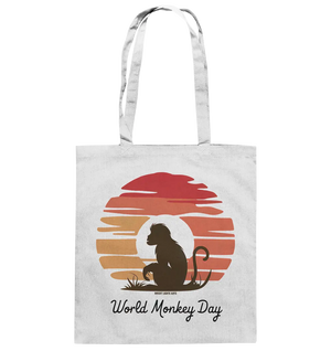 World Monkey Day – Silhouette im Sonnenuntergang - Baumwolltasche Bright Lights Arts