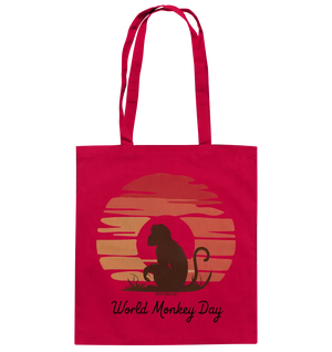 World Monkey Day – Silhouette im Sonnenuntergang - Baumwolltasche Bright Lights Arts