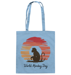 World Monkey Day – Silhouette im Sonnenuntergang - Baumwolltasche Bright Lights Arts