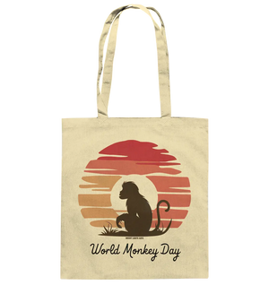 World Monkey Day – Silhouette im Sonnenuntergang - Baumwolltasche Bright Lights Arts