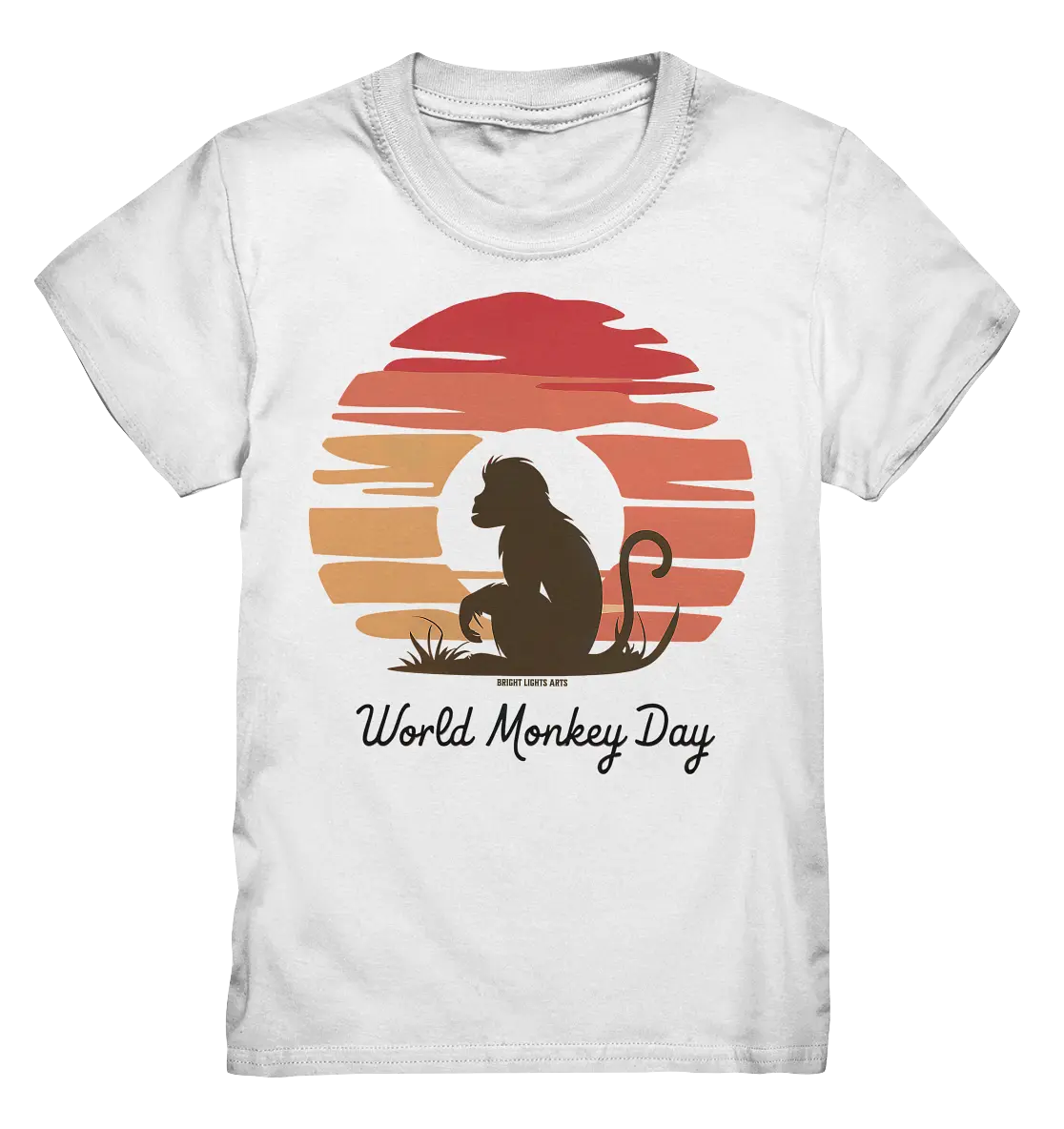 World Monkey Day – Silhouette im Sonnenuntergang - Kids Premium Shirt Bright Lights Arts