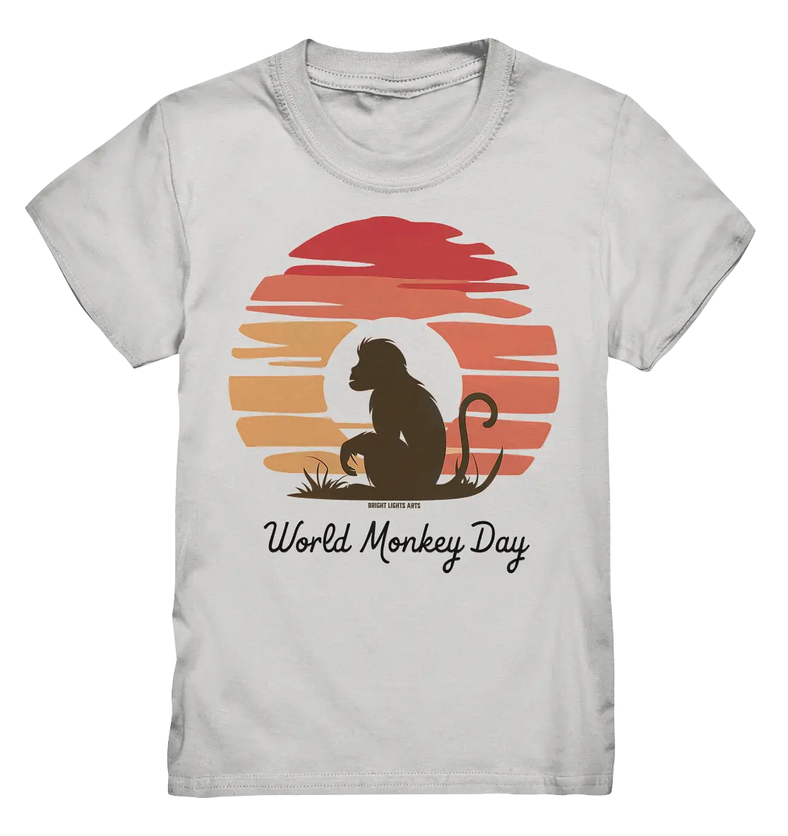 World Monkey Day – Silhouette im Sonnenuntergang - Kids Premium Shirt Bright Lights Arts