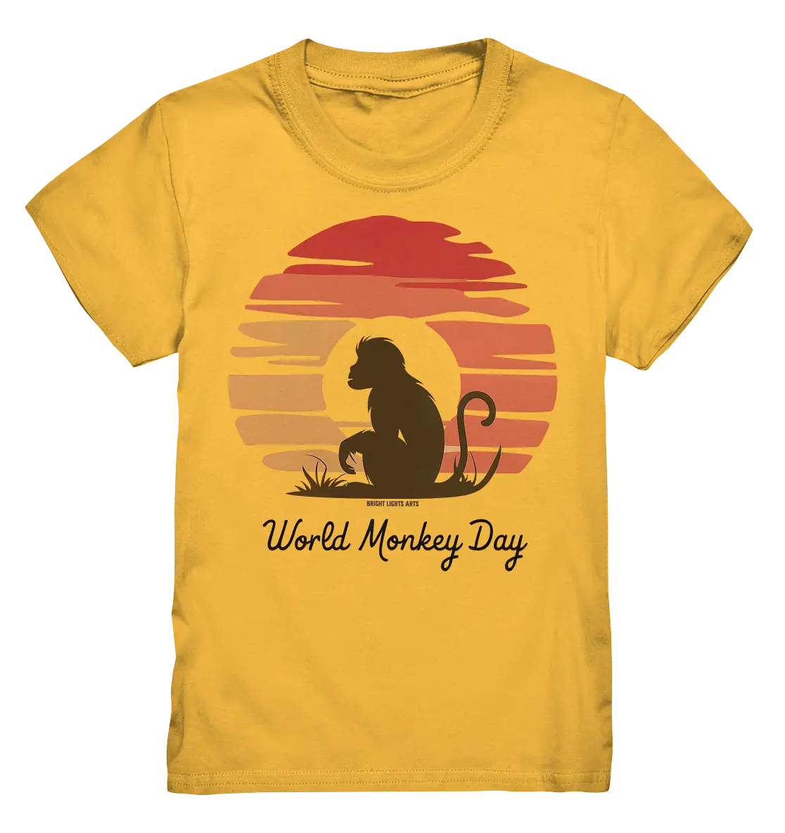 World Monkey Day – Silhouette im Sonnenuntergang - Kids Premium Shirt Bright Lights Arts