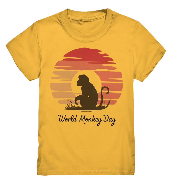 World Monkey Day – Silhouette im Sonnenuntergang - Kids Premium Shirt Bright Lights Arts