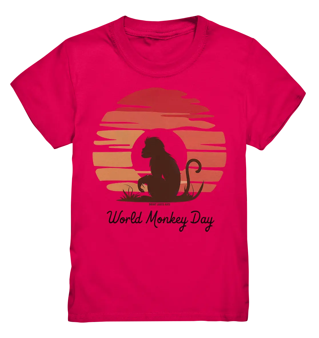 World Monkey Day – Silhouette im Sonnenuntergang - Kids Premium Shirt Bright Lights Arts
