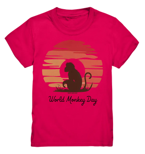 World Monkey Day – Silhouette im Sonnenuntergang - Kids Premium Shirt Bright Lights Arts