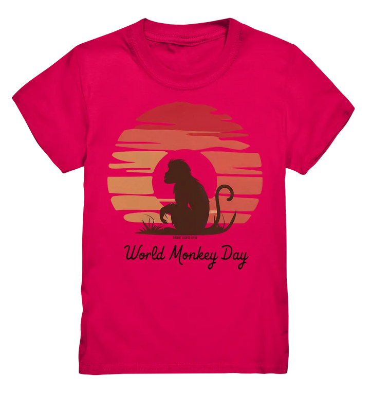 World Monkey Day – Silhouette im Sonnenuntergang - Kids Premium Shirt Bright Lights Arts