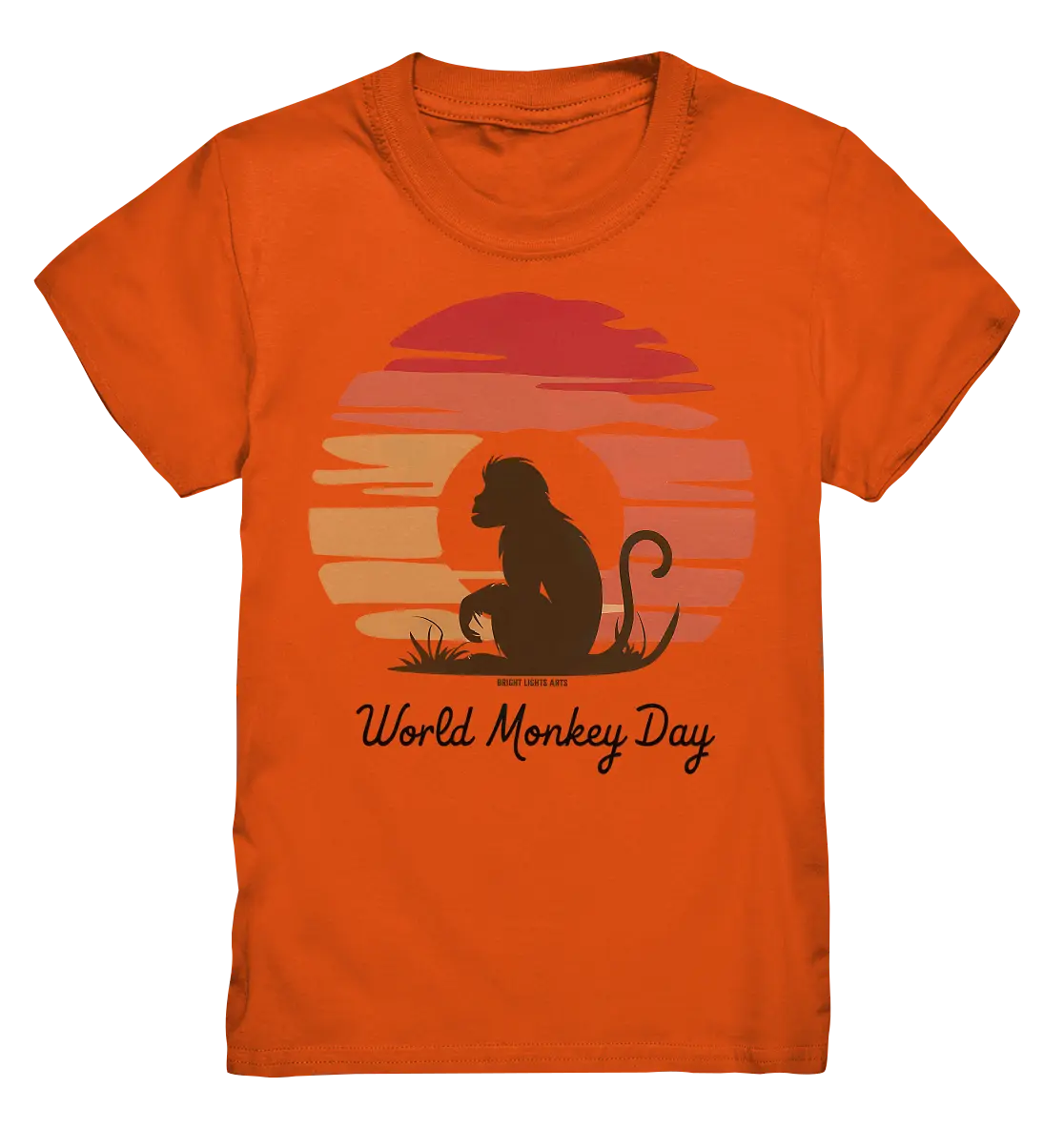 World Monkey Day – Silhouette im Sonnenuntergang - Kids Premium Shirt Bright Lights Arts