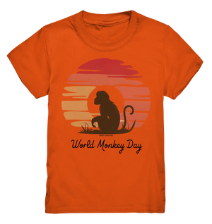 World Monkey Day – Silhouette im Sonnenuntergang - Kids Premium Shirt Bright Lights Arts
