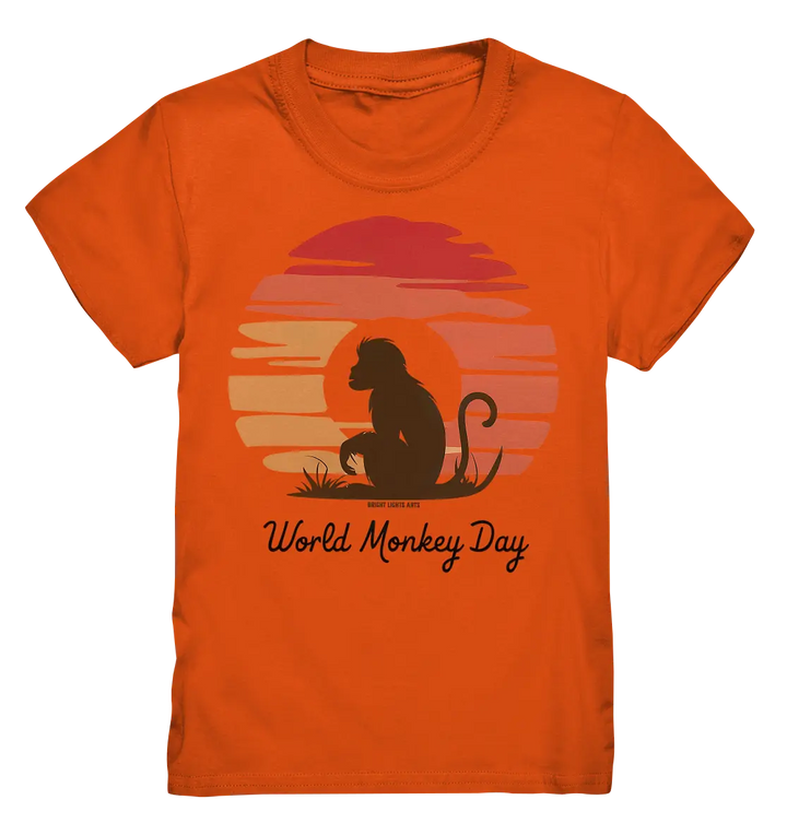 World Monkey Day – Silhouette im Sonnenuntergang - Kids Premium Shirt Bright Lights Arts