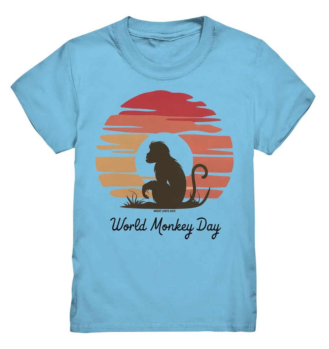 World Monkey Day – Silhouette im Sonnenuntergang - Kids Premium Shirt Bright Lights Arts