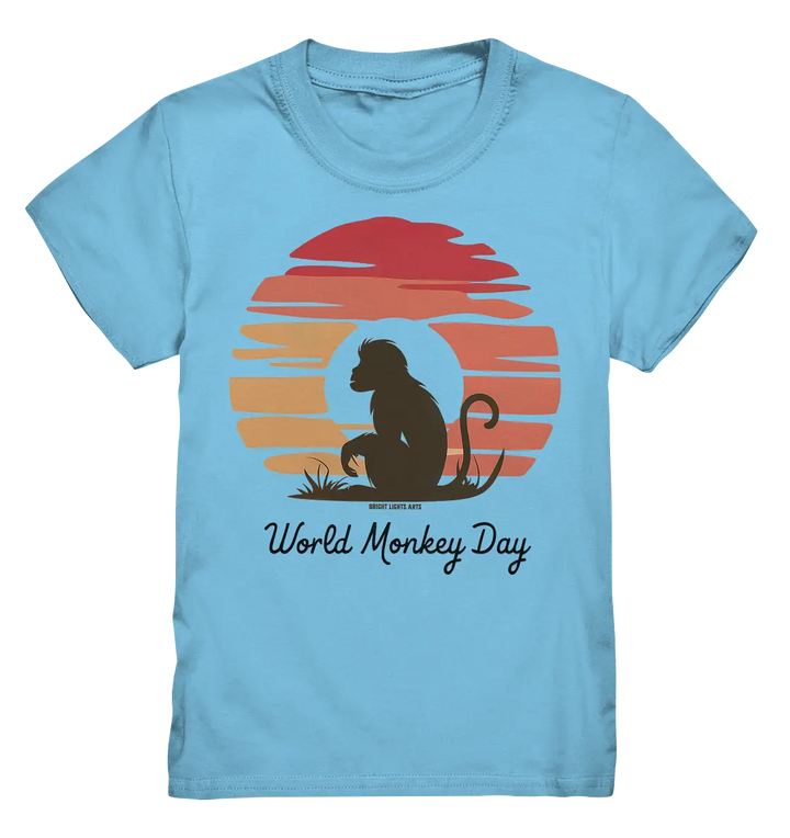 World Monkey Day – Silhouette im Sonnenuntergang - Kids Premium Shirt Bright Lights Arts